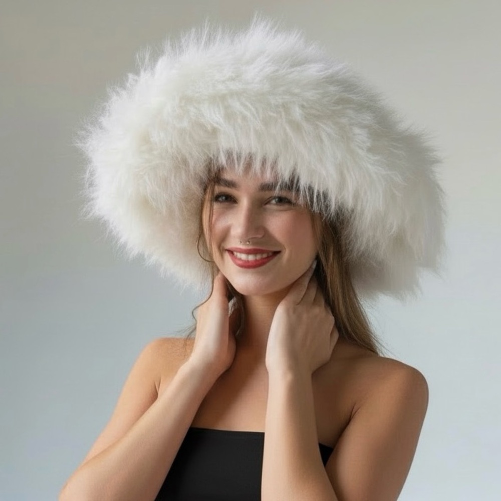 Urban Outfitters Faux Fur Oversized Bucket Hat
